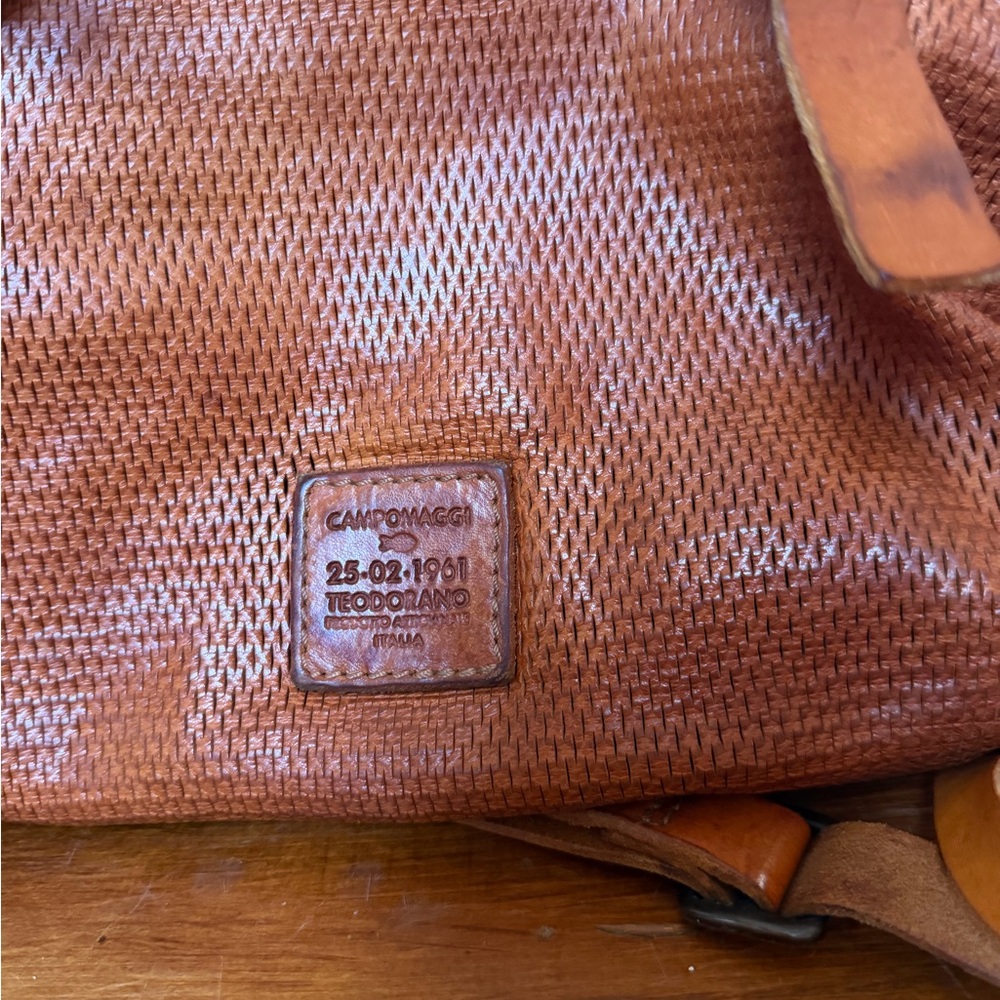 Campomaggi Woven Leather Crossbody Bag - Rust - Picture 7 of 14